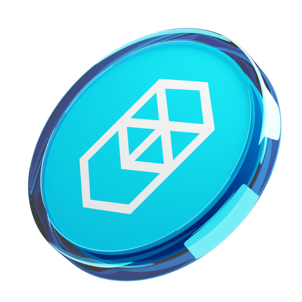 Fantom ,FTM Glass Crypto Coin 3D Illustration png