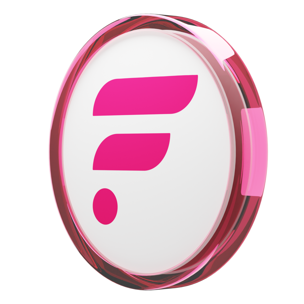 Flare ,FLR Glass Crypto Coin 3D Illustration png