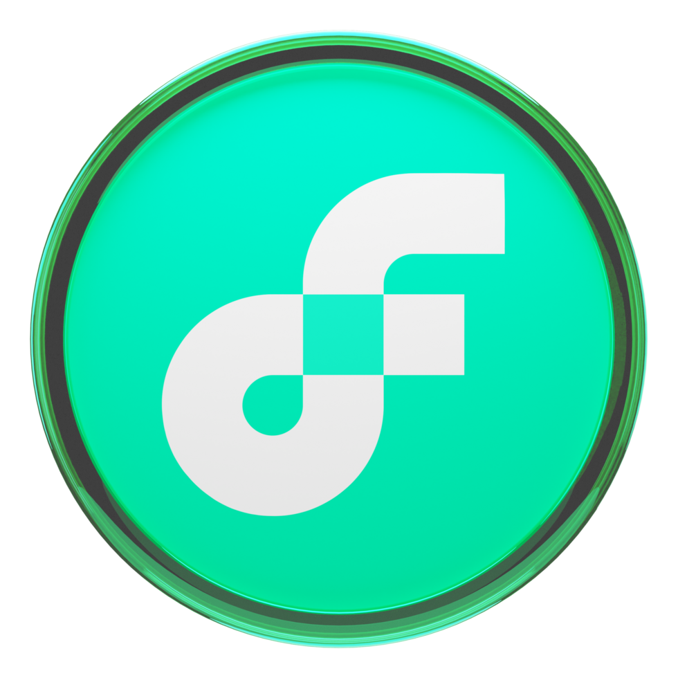 Flow Glass Crypto Coin 3D Illustration png