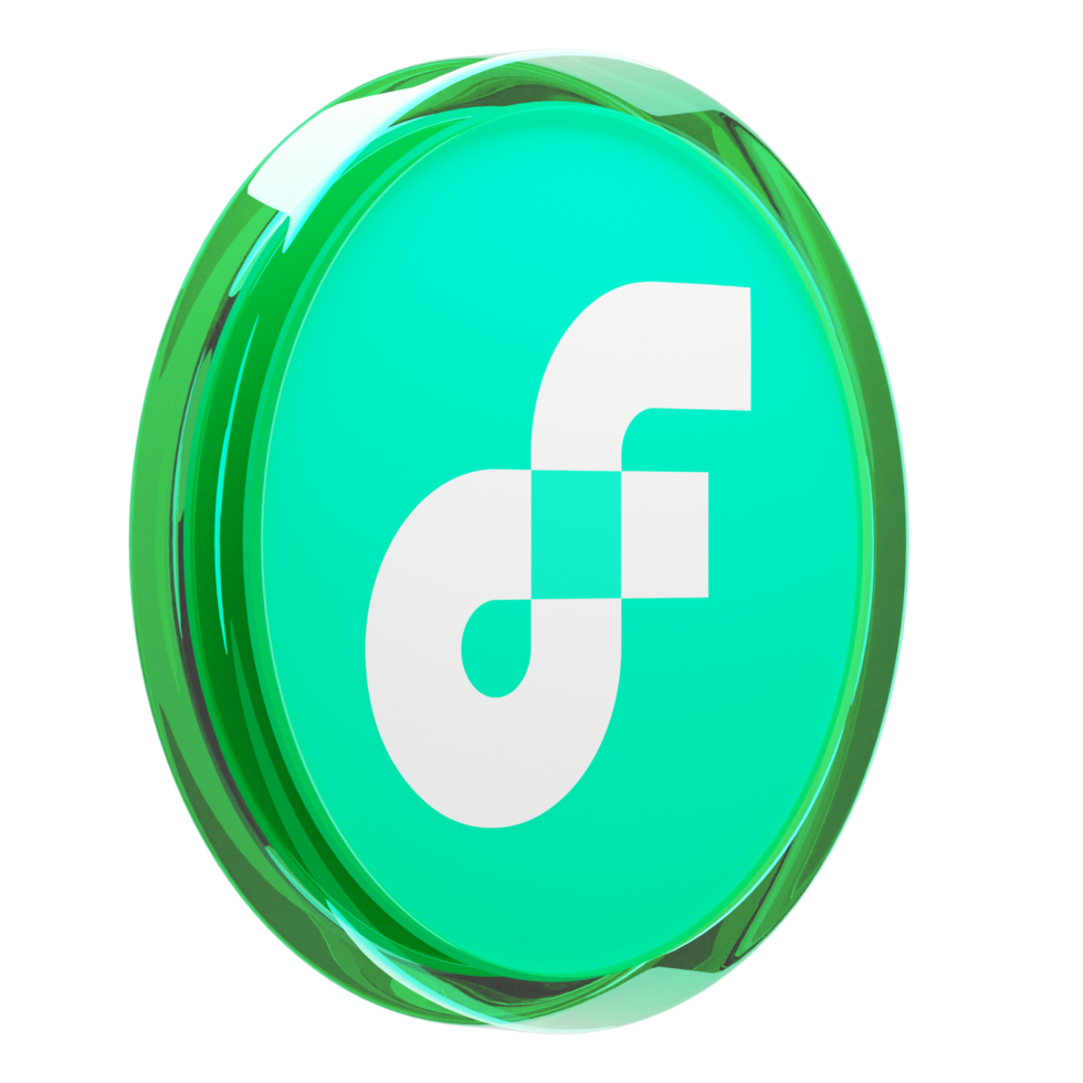 Flow Glass Crypto Coin 3D Illustration png