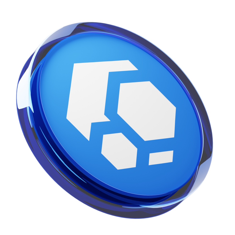 Flux Glass Crypto Coin 3D Illustration png