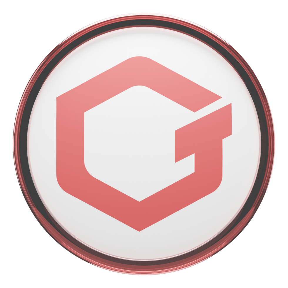 GateToken ,GT Glass Crypto Coin 3D Illustration png