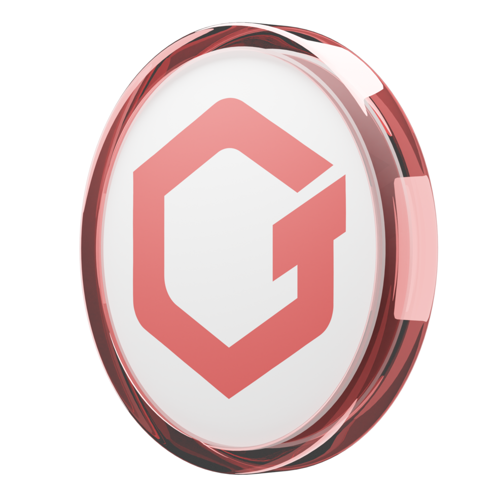 GateToken ,GT Glass Crypto Coin 3D Illustration png