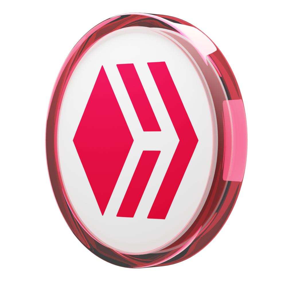 Hive Glass Crypto Coin 3D Illustration png
