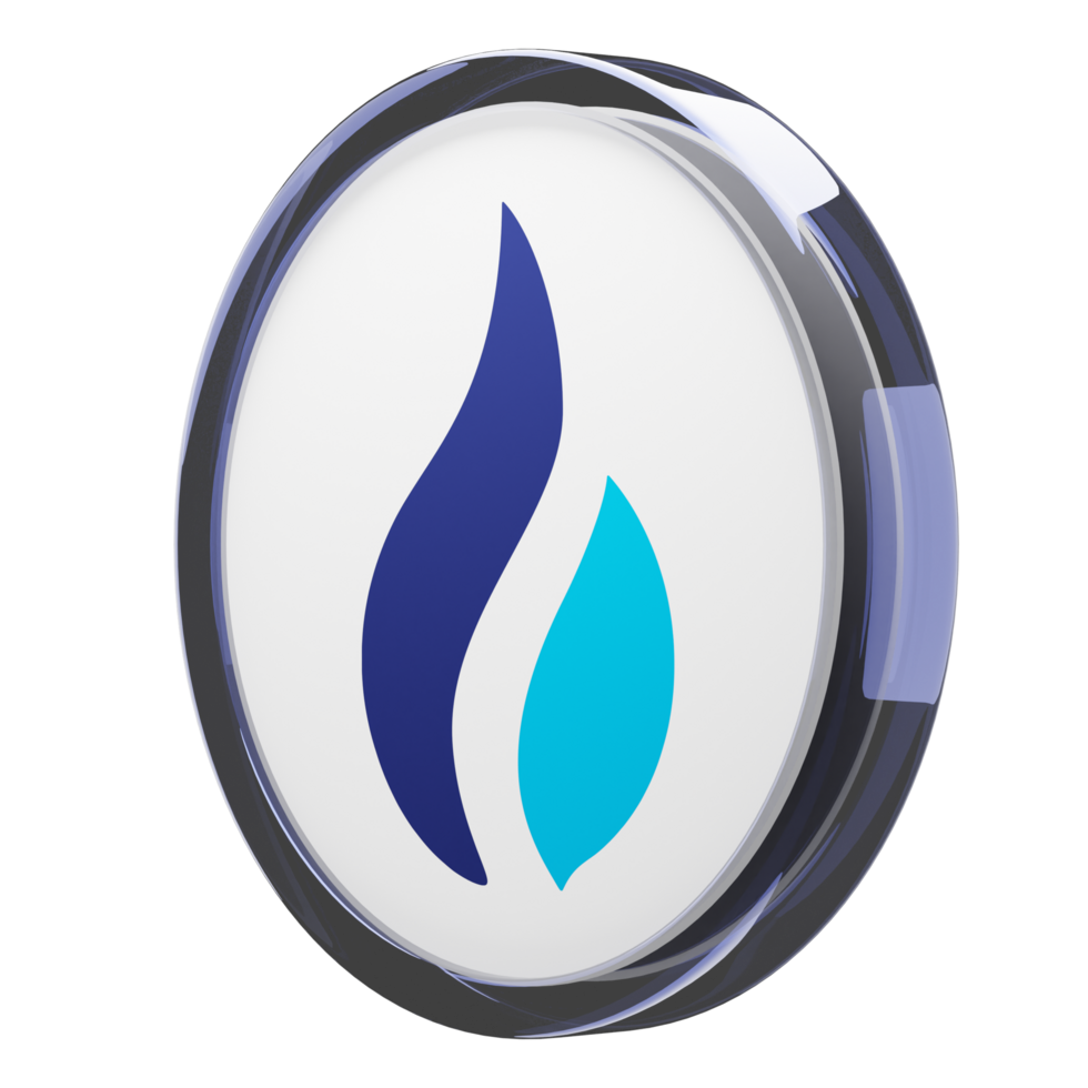 Huobi Token ,HT Glass Crypto Coin 3D Illustration png