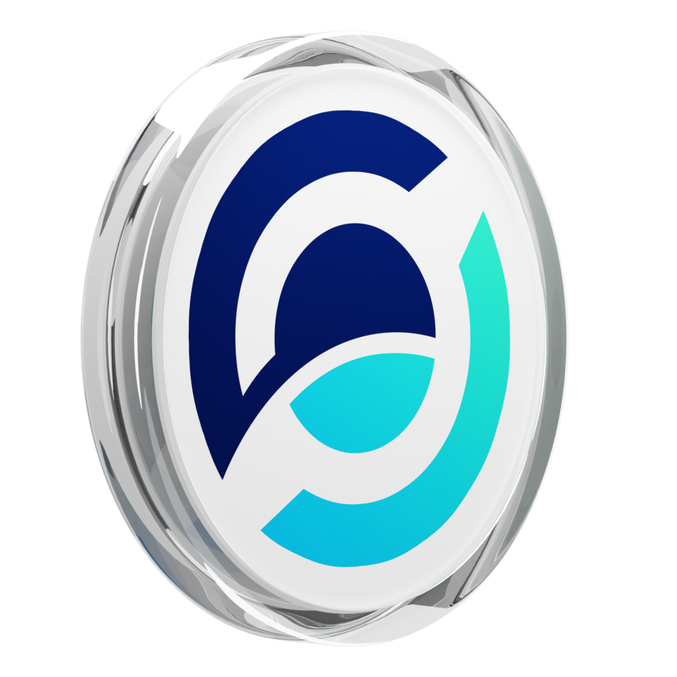 Horizen ,ZEN Glass Crypto Coin 3D Illustration png