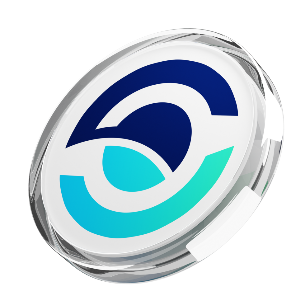 Horizen ,ZEN Glass Crypto Coin 3D Illustration png