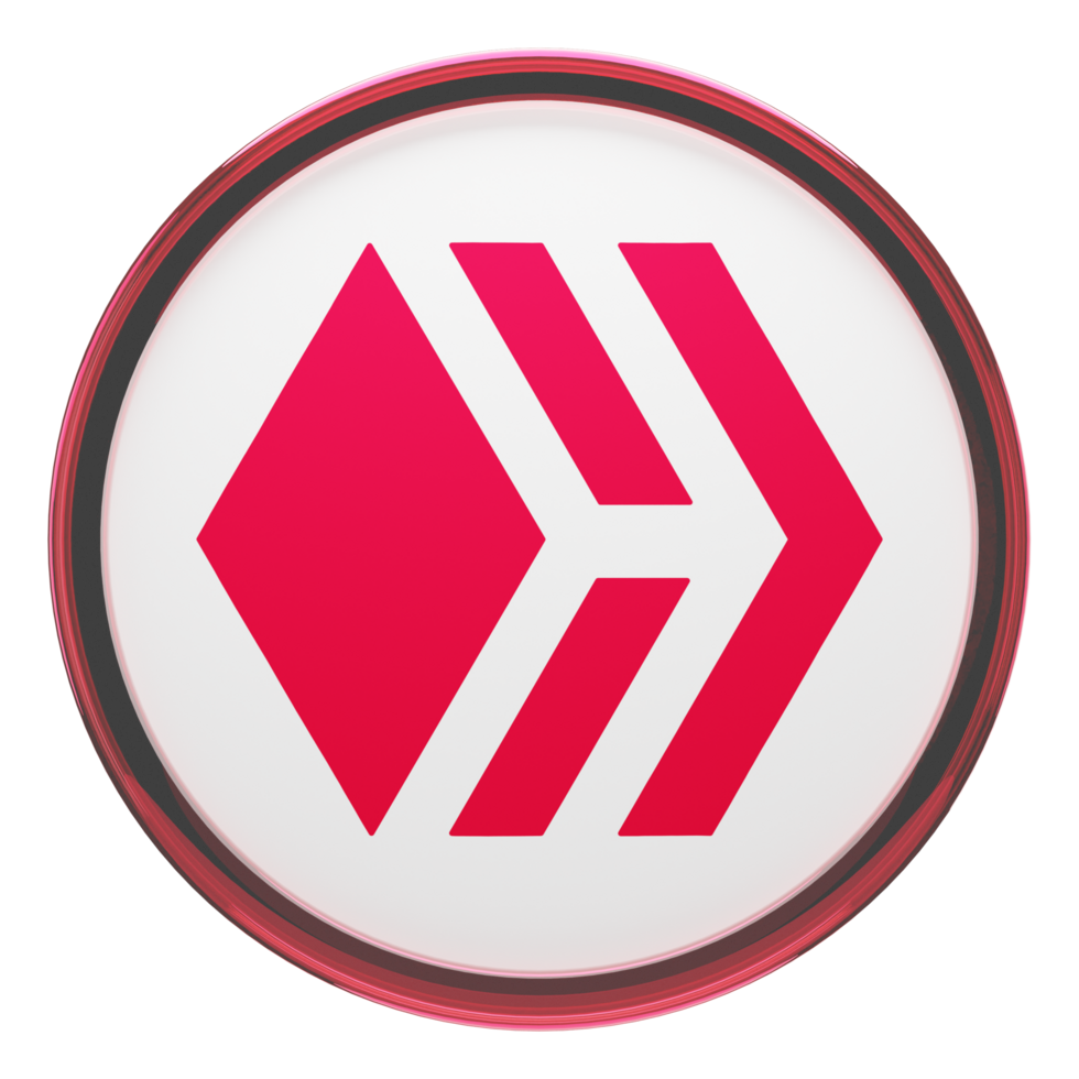 Hive Glass Crypto Coin 3D Illustration png