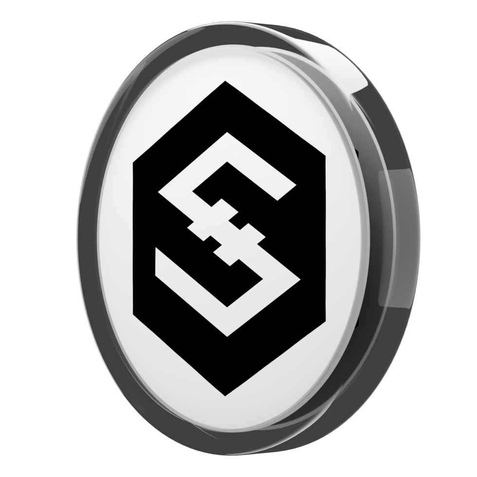 IOST Glass Crypto Coin 3D Illustration png