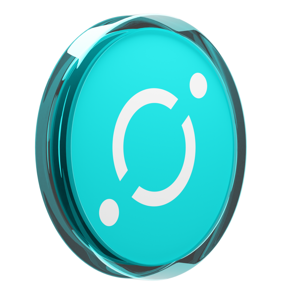 ICON ,ICX Glass Crypto Coin 3D Illustration png