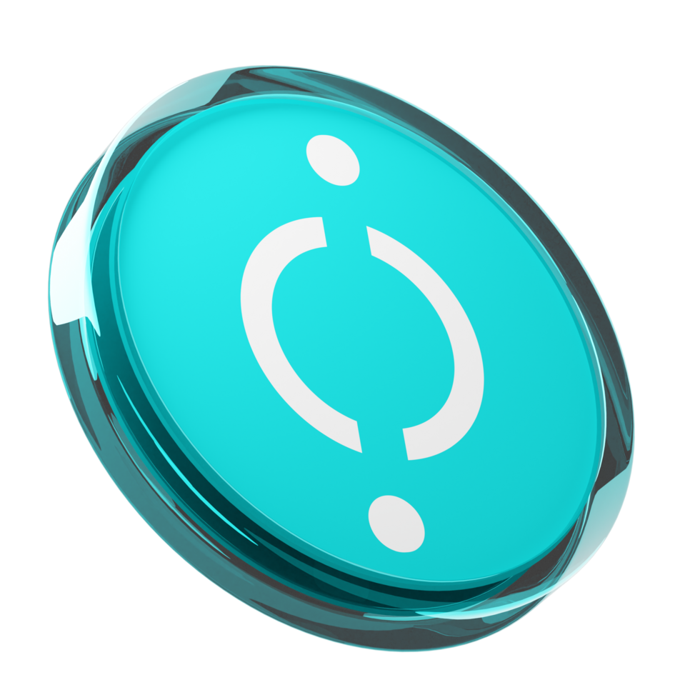 ICON ,ICX Glass Crypto Coin 3D Illustration png