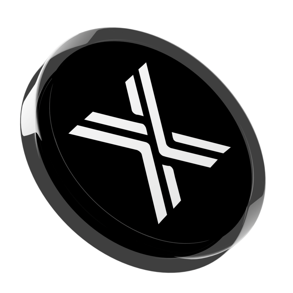 Immutable X ,IMX Glass Crypto Coin 3D Illustration png
