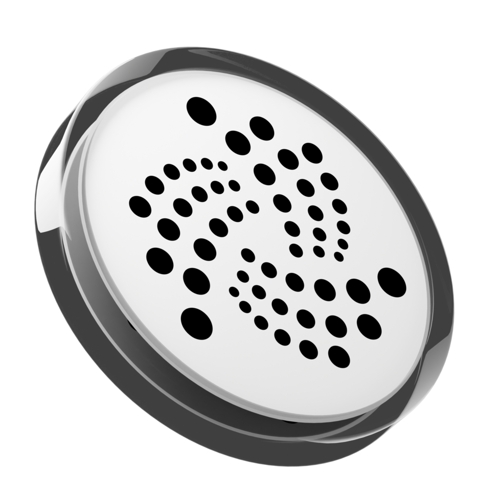 IOTA ,MIOTA Glass Crypto Coin 3D Illustration png