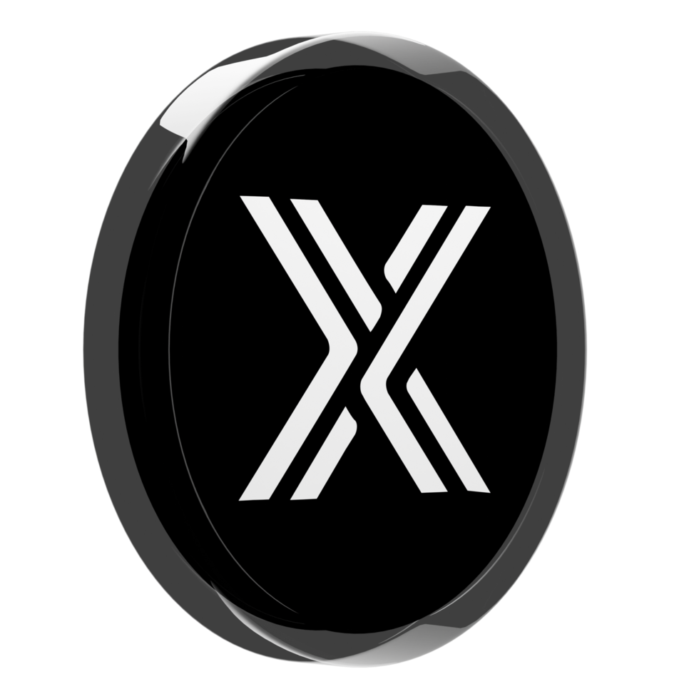 Immutable X ,IMX Glass Crypto Coin 3D Illustration png