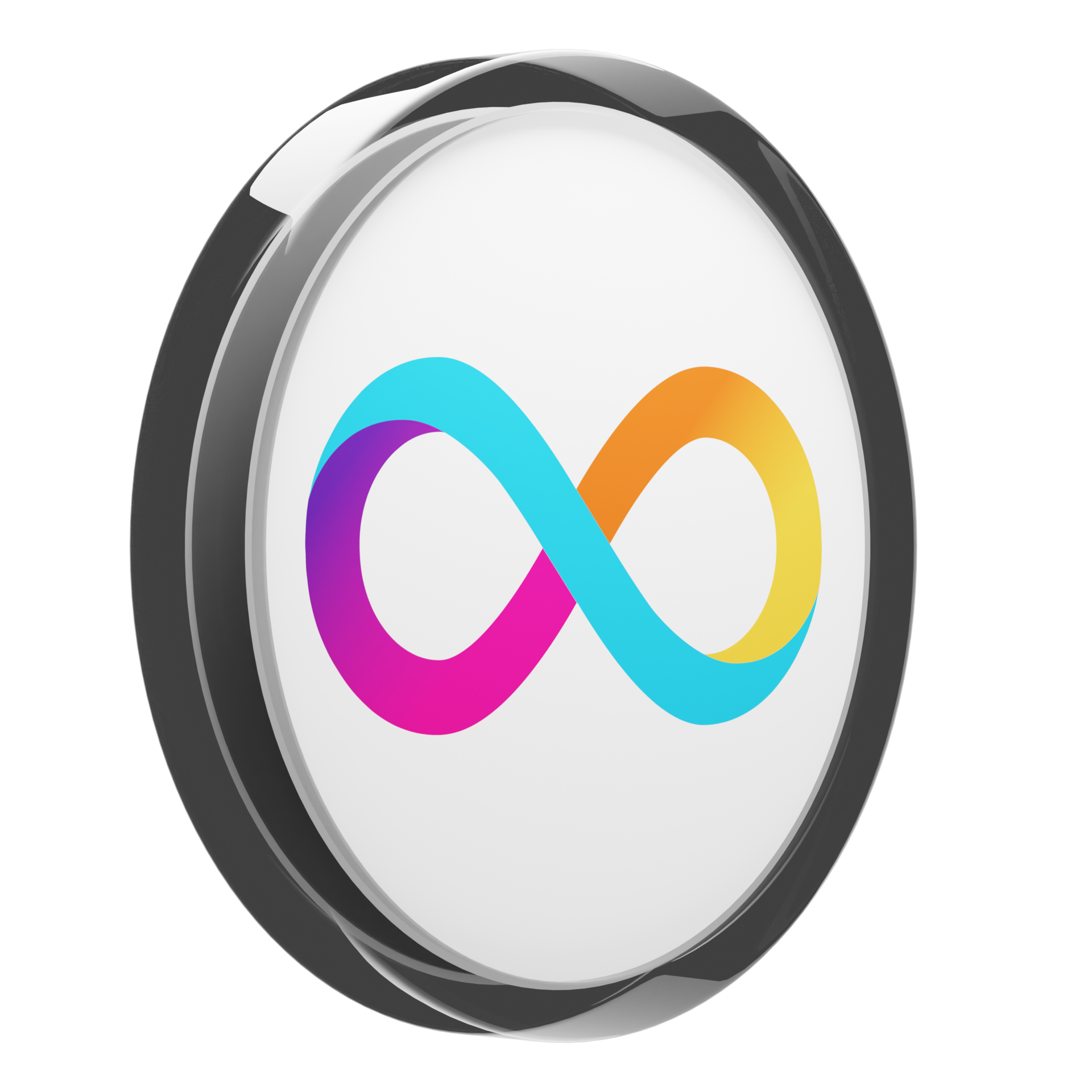 Computer ,ICP Glass Crypto Coin 3D Illustration 24092992 PNG