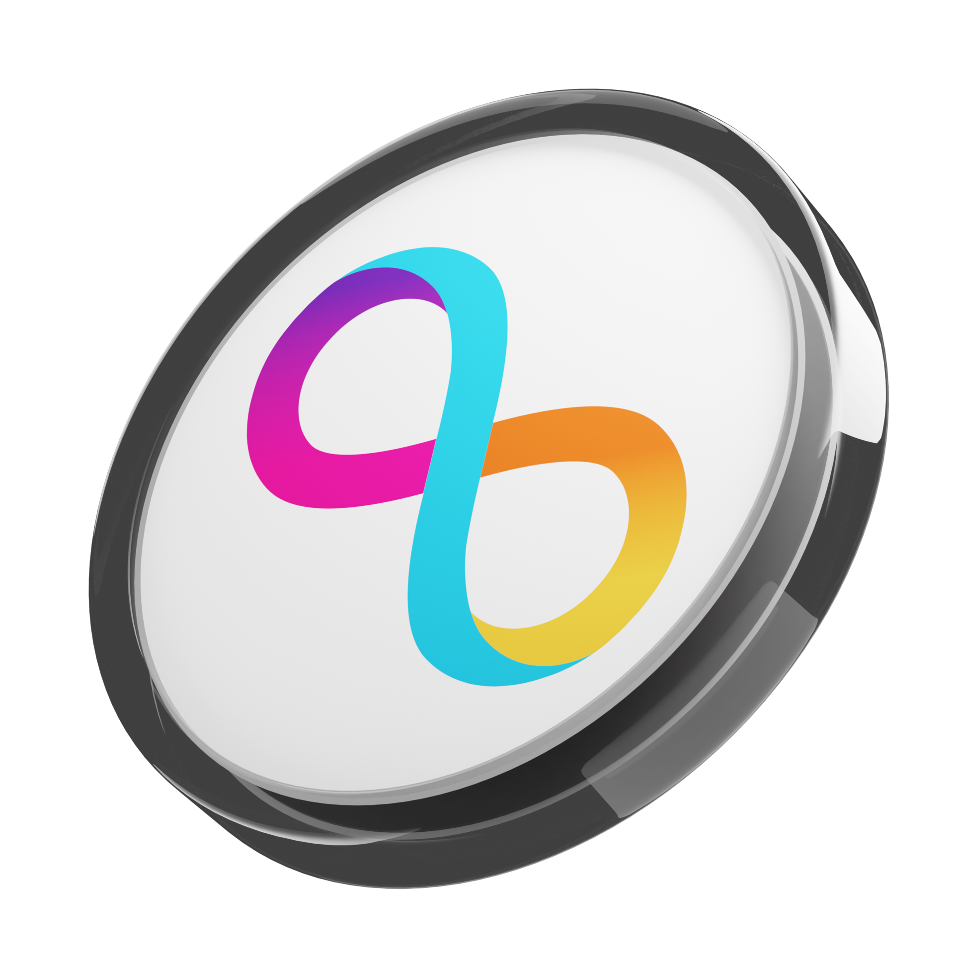 Computer ,ICP Glass Crypto Coin 3D Illustration 24092997 PNG