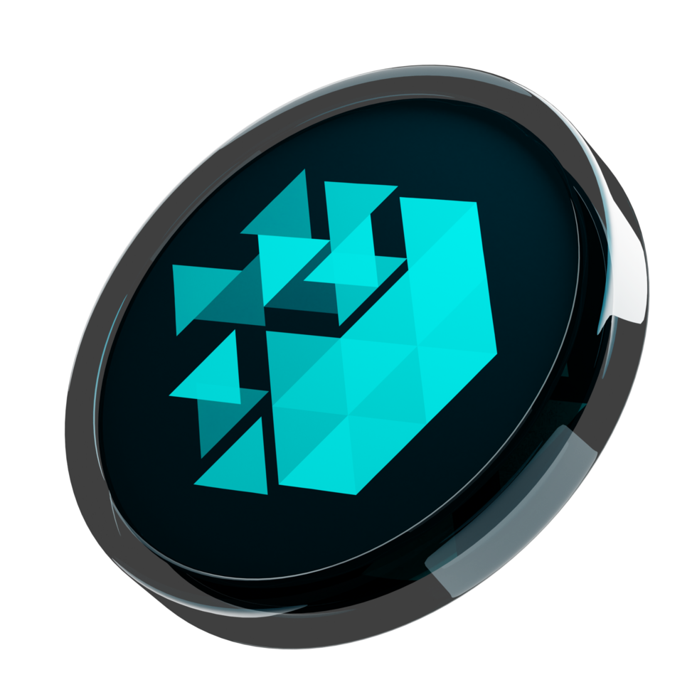 IoTeX ,IOTX Glass Crypto Coin 3D Illustration 24093006 PNG