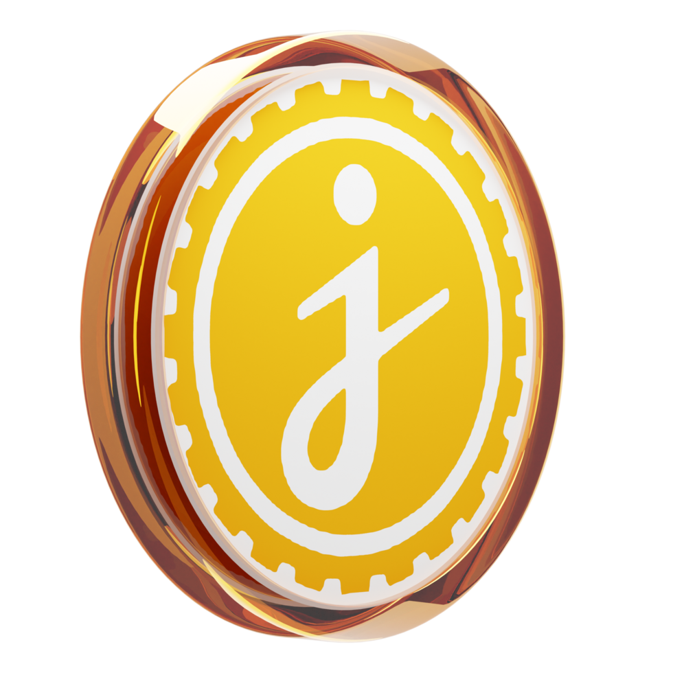 JasmyCoin ,JASMY Glass Crypto Coin 3D Illustration png
