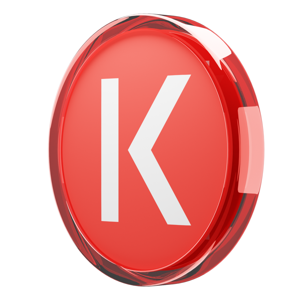 KAVA Glass Crypto Coin 3D Illustration png