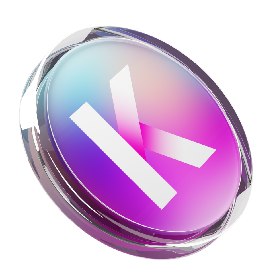 Kadena ,KDA Glass Crypto Coin 3D Illustration png