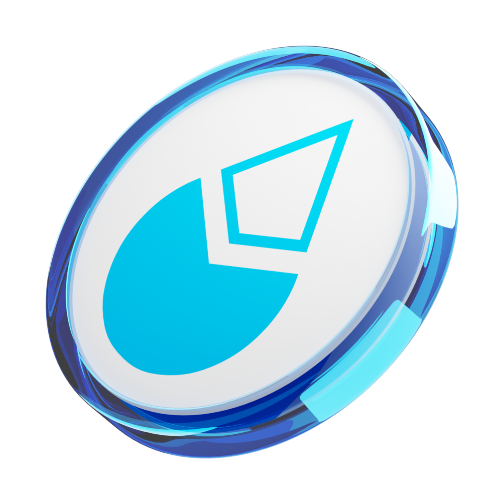 Lido DAO ,LDO Glass Crypto Coin 3D Illustration png