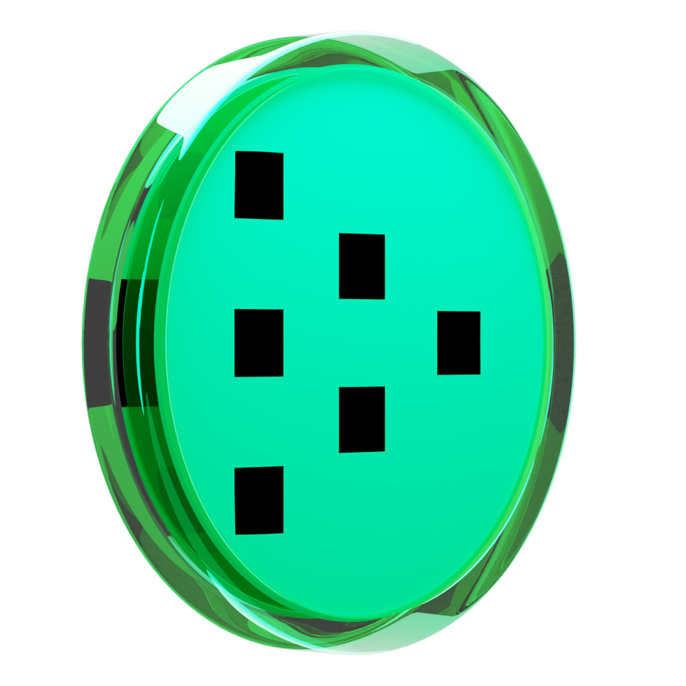 Livepeer ,LPT Glass Crypto Coin 3D Illustration png