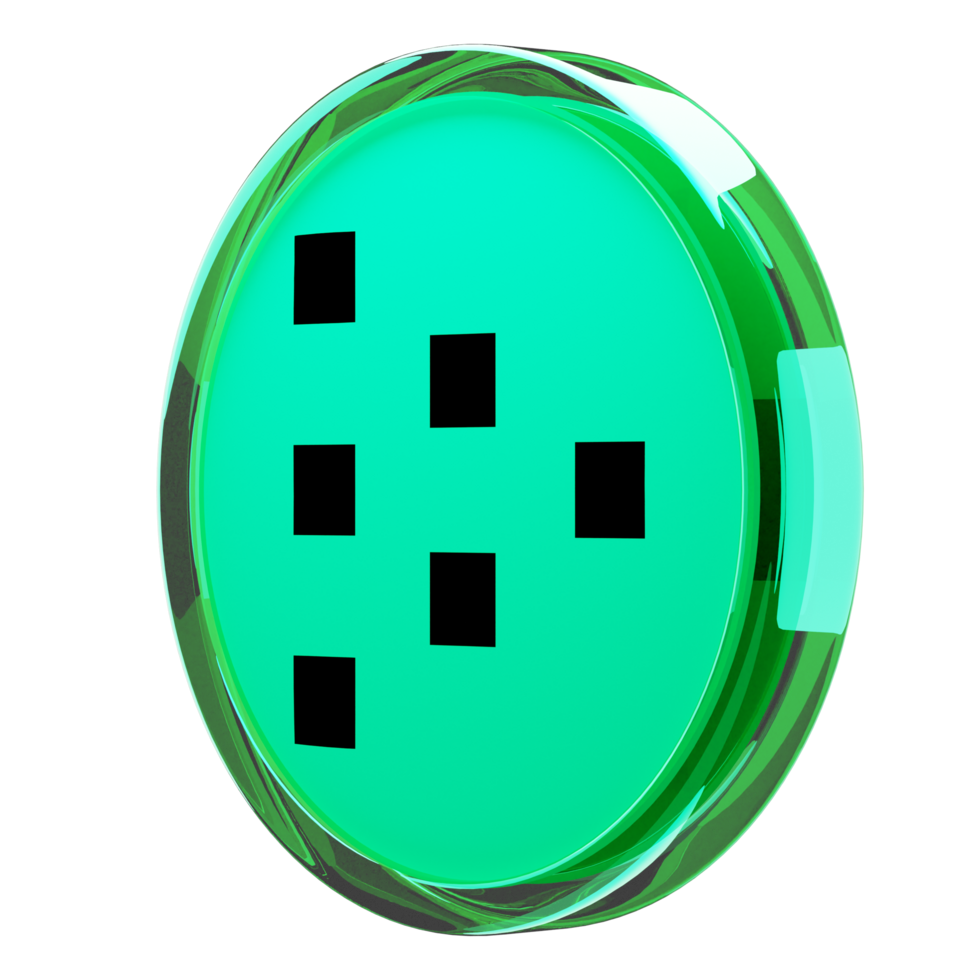 Livepeer ,LPT Glass Crypto Coin 3D Illustration png