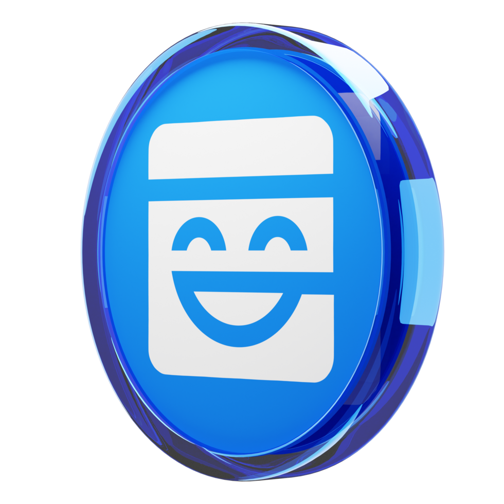 Mask Network ,MASK Glass Crypto Coin 3D Illustration png