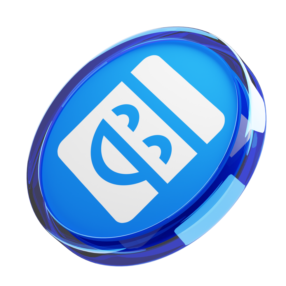 Mask Network ,MASK Glass Crypto Coin 3D Illustration png