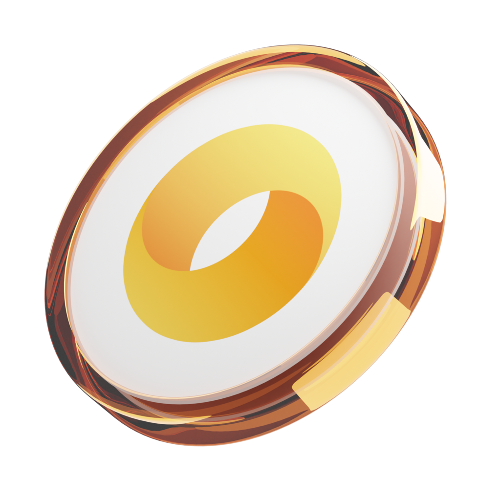 Merit Circle ,MC Glass Crypto Coin 3D Illustration png