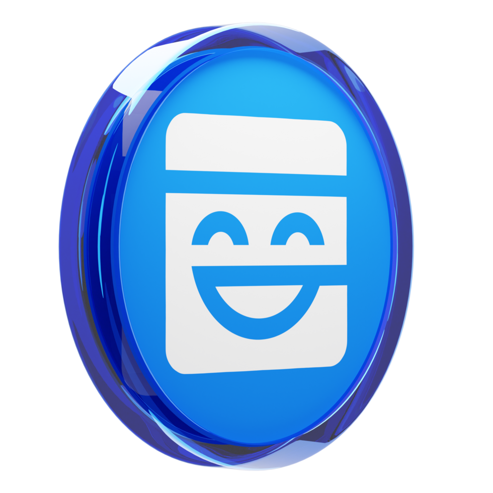 Mask Network ,MASK Glass Crypto Coin 3D Illustration png