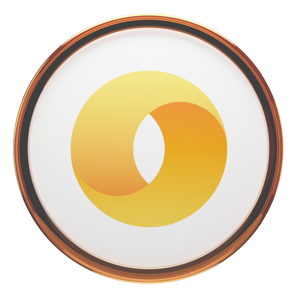 Merit Circle ,MC Glass Crypto Coin 3D Illustration png