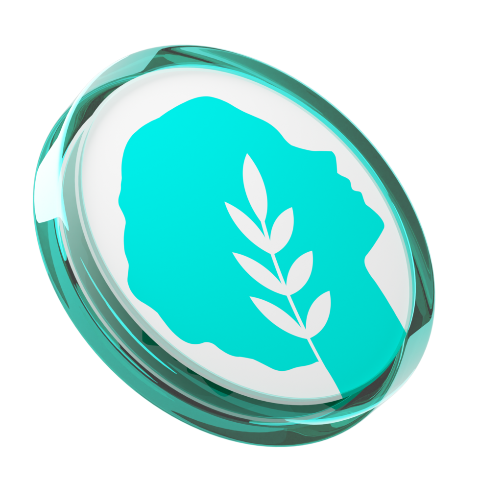 MetisDAO ,Metis Glass Crypto Coin 3D Illustration png