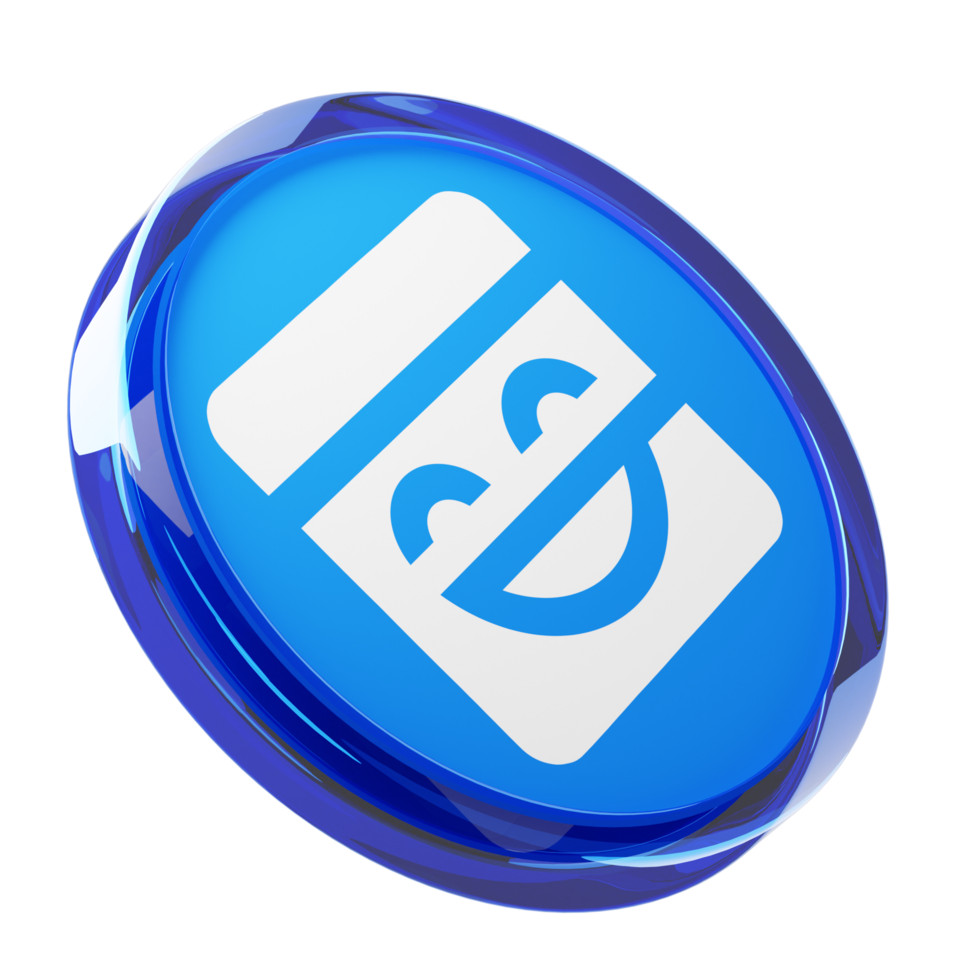 Mask Network ,MASK Glass Crypto Coin 3D Illustration png