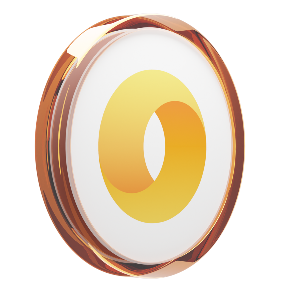 Merit Circle ,MC Glass Crypto Coin 3D Illustration png