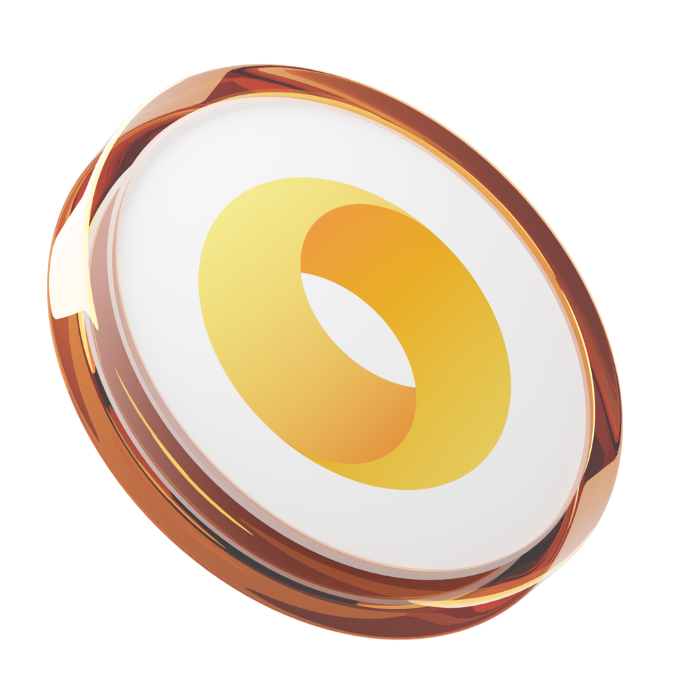 Merit Circle ,MC Glass Crypto Coin 3D Illustration png