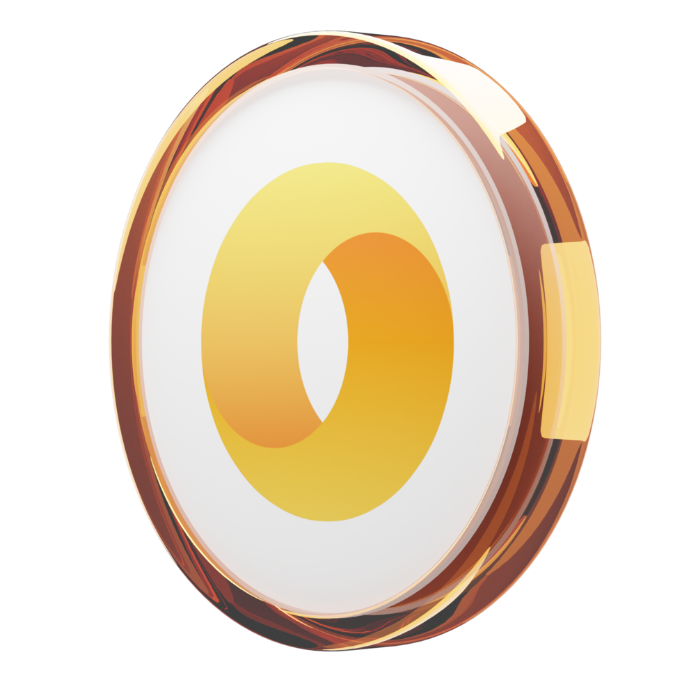 Merit Circle ,MC Glass Crypto Coin 3D Illustration png