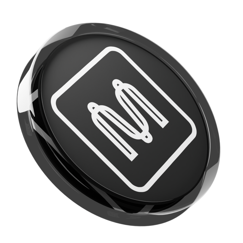 Mina Glass Crypto Coin 3D Illustration png