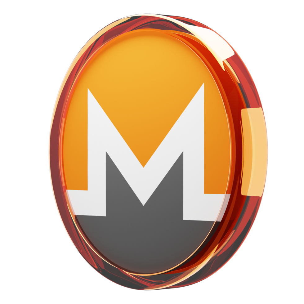 Monero ,XMR Glass Crypto Coin 3D Illustration png