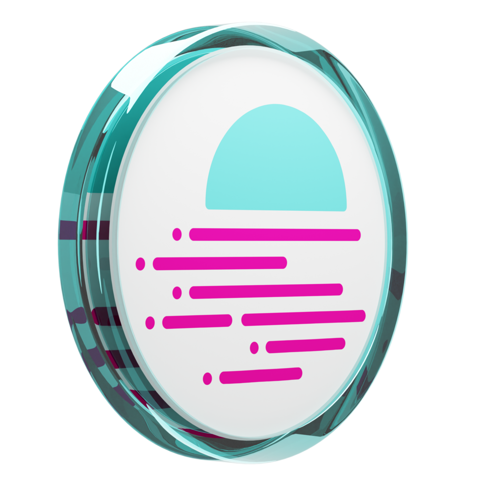 Moonbeam ,GLMR Glass Crypto Coin 3D Illustration 24093126 PNG