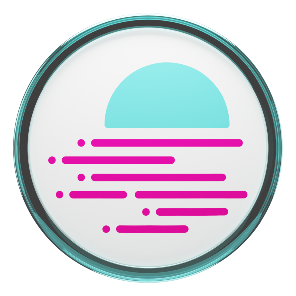 Moonbeam ,GLMR Glass Crypto Coin 3D Illustration png