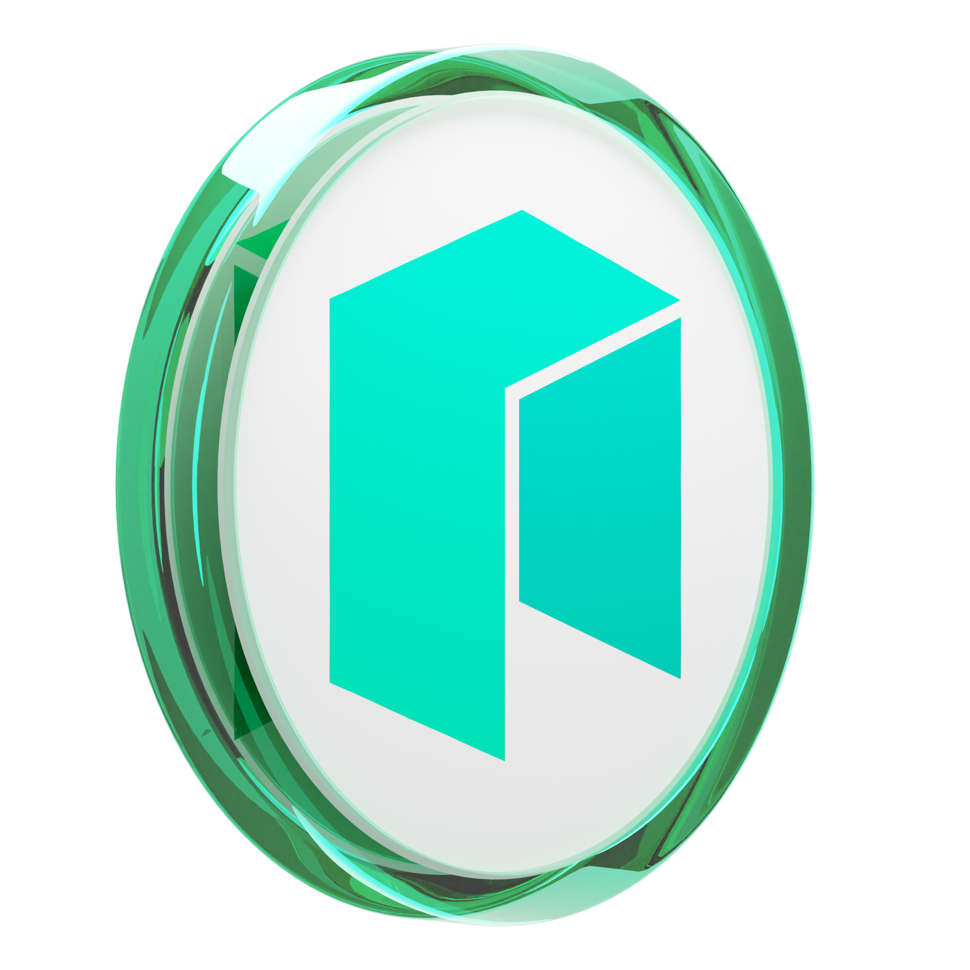 Neo Glass Crypto Coin 3D Illustration 24093152 PNG