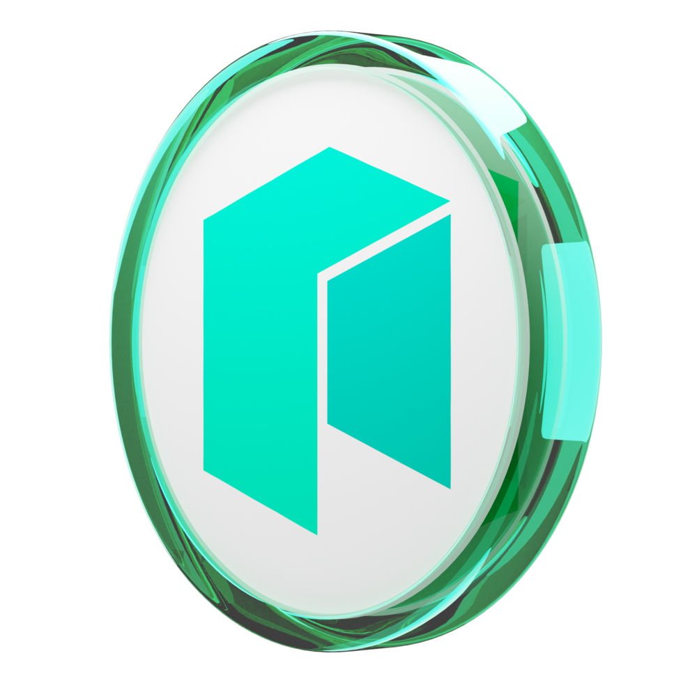 Neo Glass Crypto Coin 3D Illustration 24093156 PNG