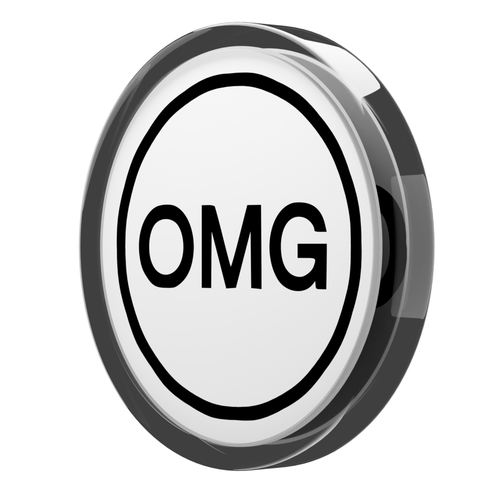 OMG Network ,OMG Glass Crypto Coin 3D Illustration png