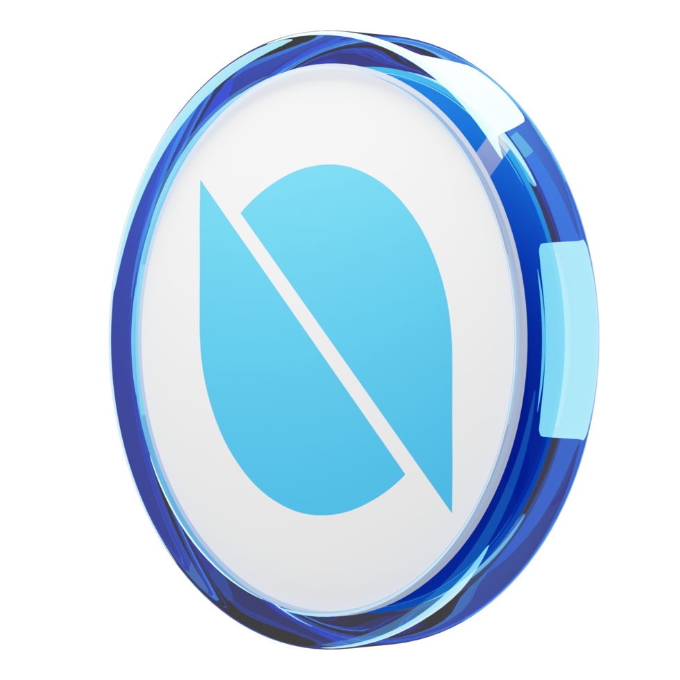Ontology ,ONT Glass Crypto Coin 3D Illustration png