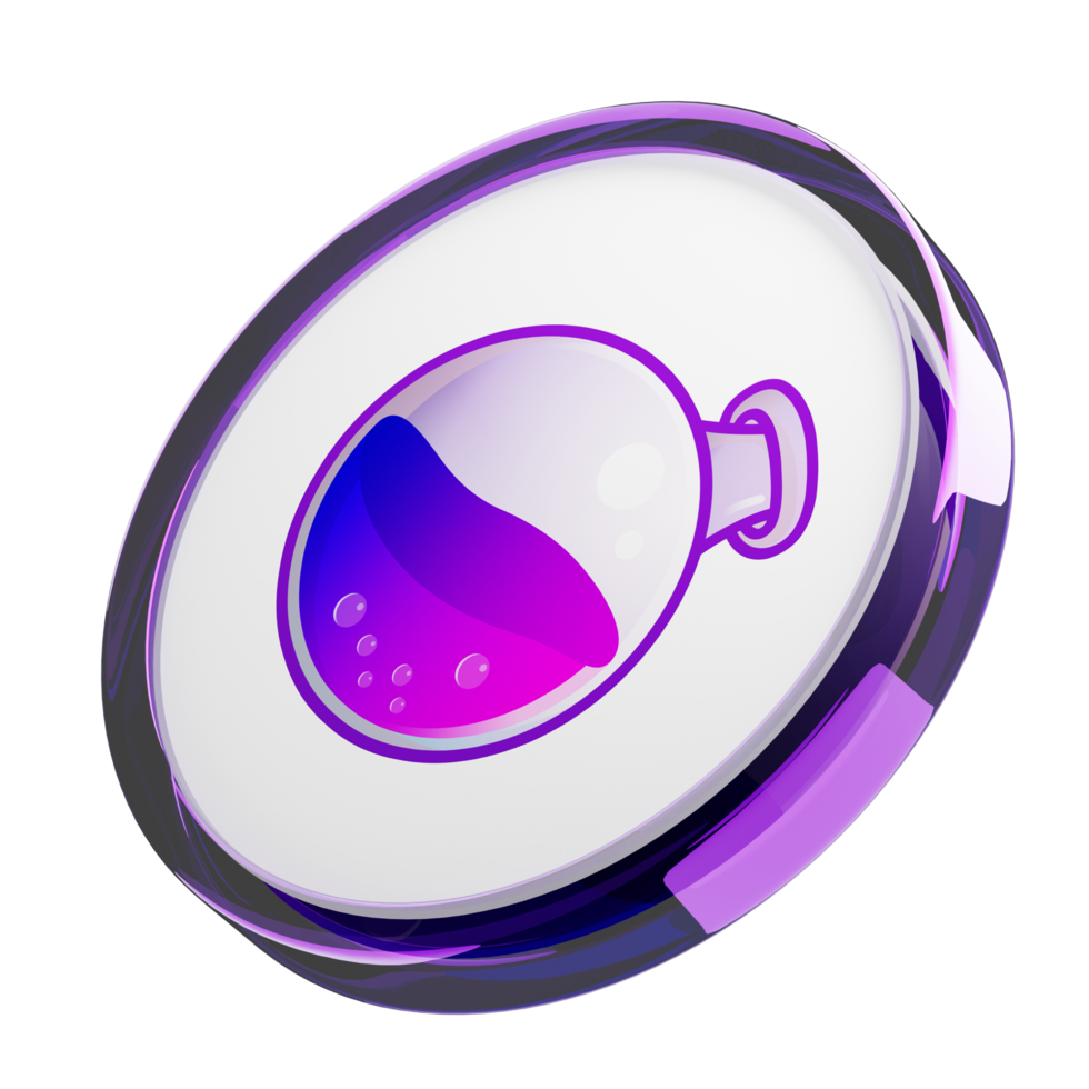 Osmosis ,OSMO Glass Crypto Coin 3D Illustration png