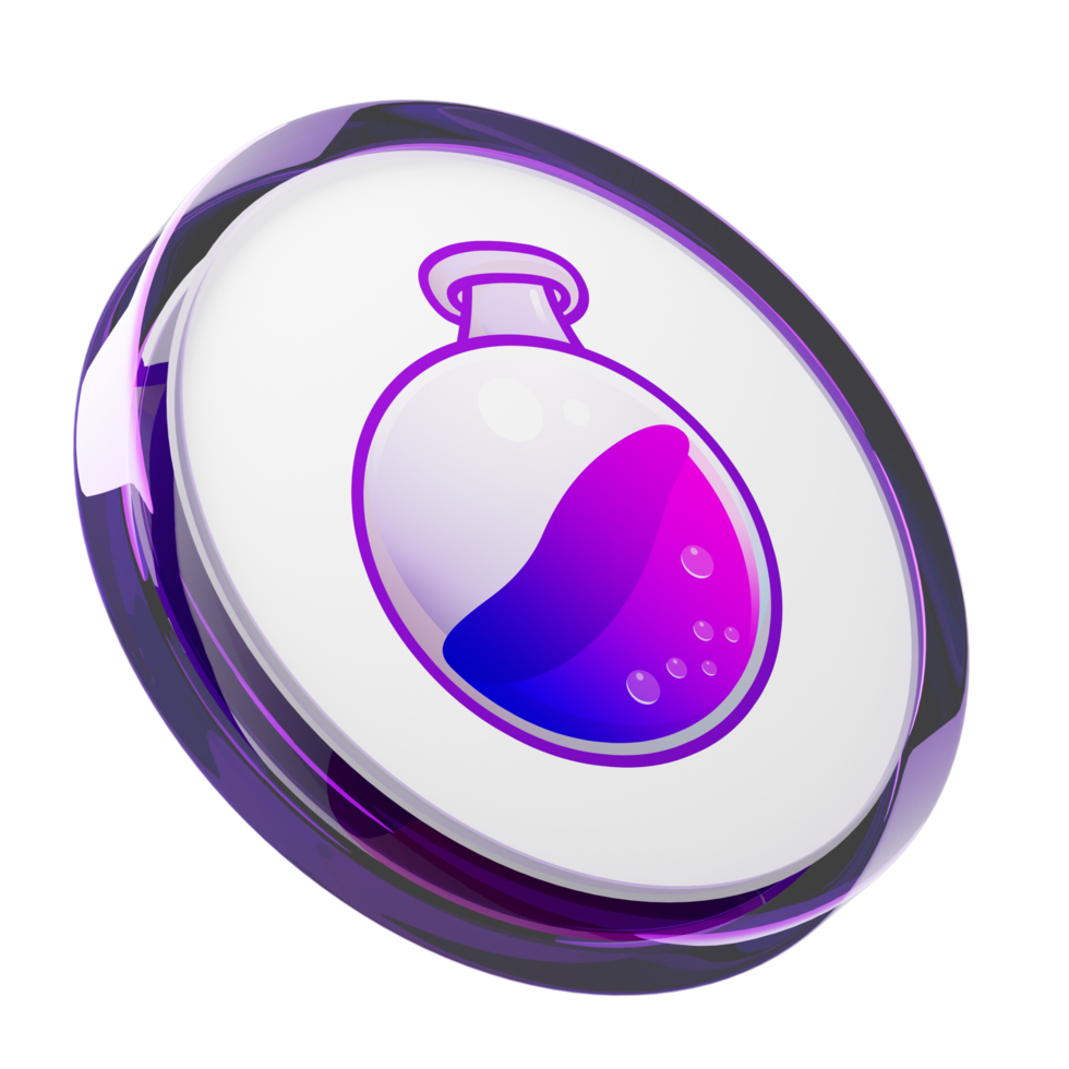 Osmosis ,OSMO Glass Crypto Coin 3D Illustration png