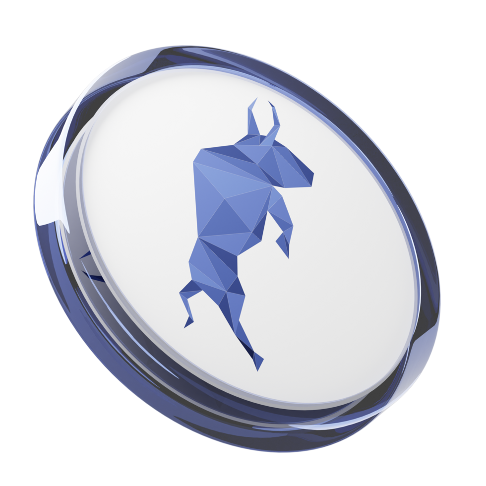 Polymath ,POLY Glass Crypto Coin 3D Illustration png