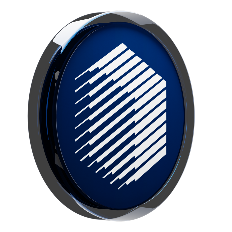 REN Glass Crypto Coin 3D Illustration png