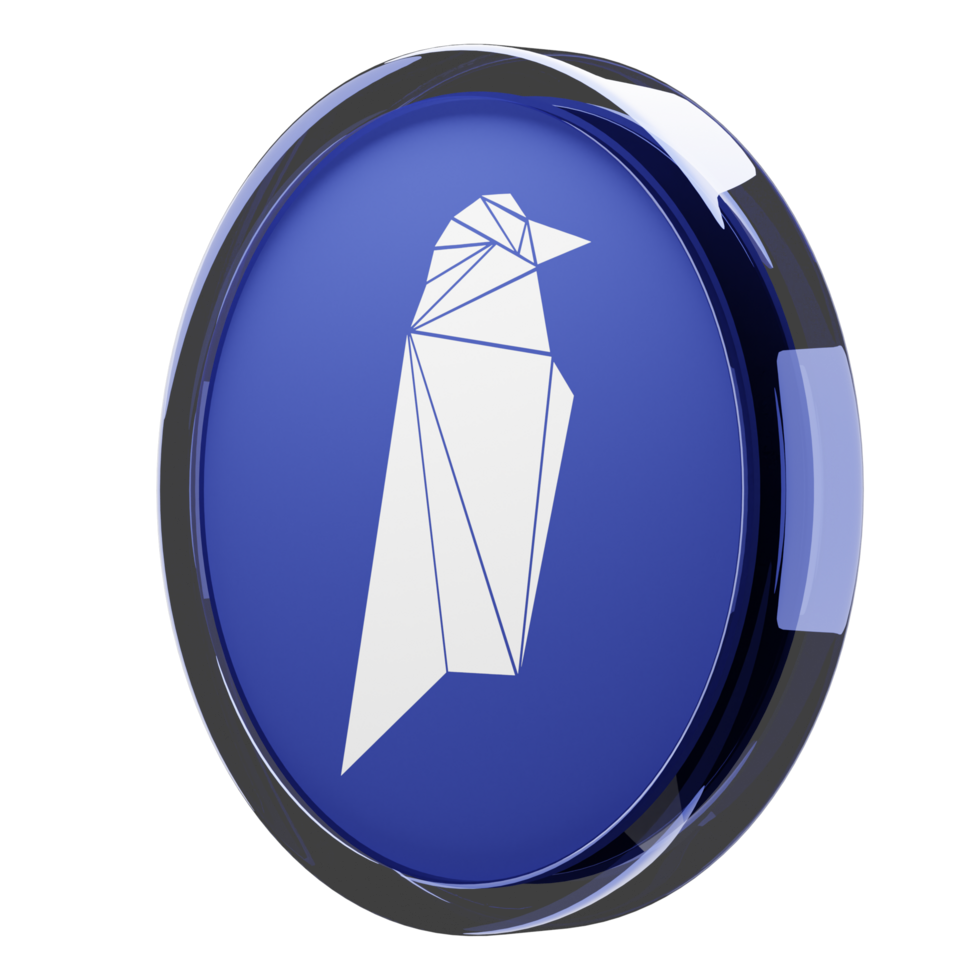 Ravencoin ,RVN Glass Crypto Coin 3D Illustration png